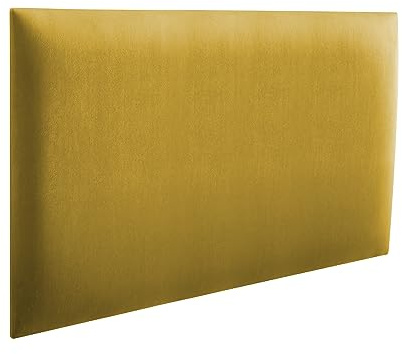 RAVIO Wandkissen & Wandpolster aus Samt – Gepolstertes Kopfteil Bett | Polsterpaneele Wand für Schlafzimmer, Kinderzimmer & Diele | Wandschutz Bett | Wanddekoration (Golden, 60x40 cm)