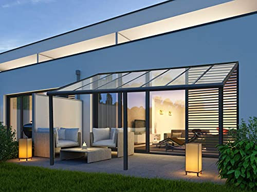 VITRO Terrassenüberdachung Aluminium 6x4m, Glas, Anthrazit