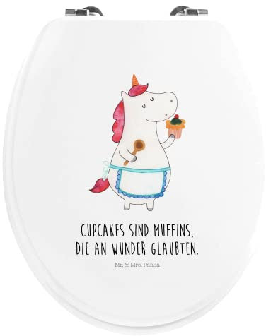 Mr. & Mrs. Panda Motiv WC Sitz Einhorn Küche - Geschenk, Einhörner, Toilette, WC-Sitz, Toilettendeckel, Unicorn, Klobrille, Einhorn Deko, Kuchen,