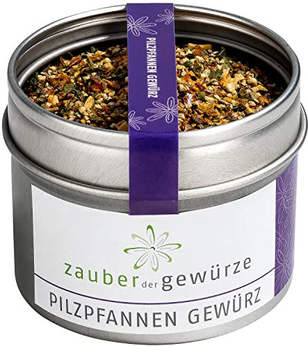 Zauber der Gewürze Pilzpfanne Gewürz - wunderbare Würze für deftige Pilzgerichte mit Champignons, Steinpilzen oder Austernpilzen, Top-Qualität in wiederverschließbarer Aroma-Dose, 50 g