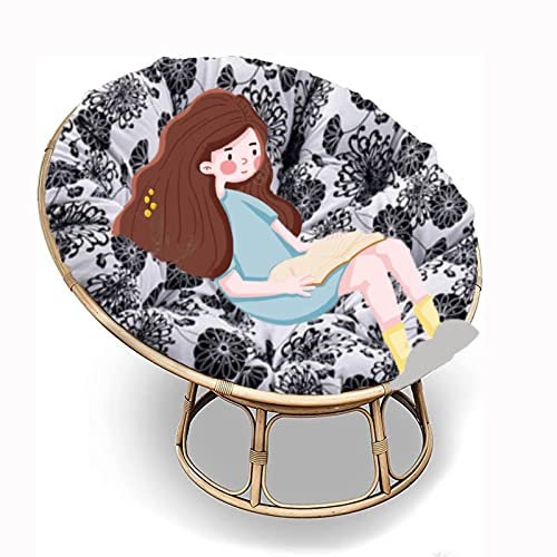 Runde Papasan Sessel Stuhl Auflage Papasan-Kissen für Drehsessel Korbsessel Balkonstuhl【Stuhl Nicht Enthalten】 (P11 Ø130cm/51.1 in)