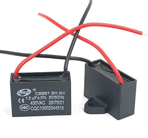 Fasizi 2 Piezas CBB61 1.5uF 450V AC 50/60Hz Aire Acondicionado Ventilador Motor Condensador de Funcionamiento