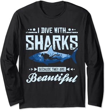 Ich tauche mit Haien Langarmshirt
