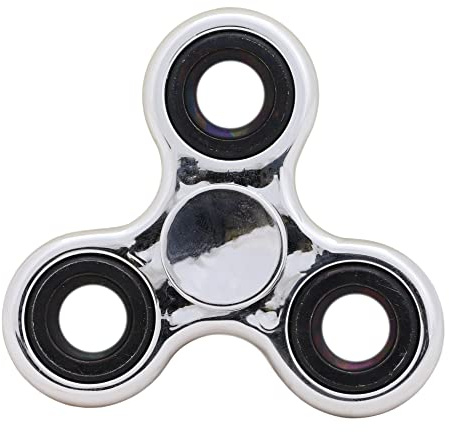 Toyland® Fidget Hand Spinner - Stress- och ångestlindring - Diverse färger (metalliskt silver och svarta ringar)