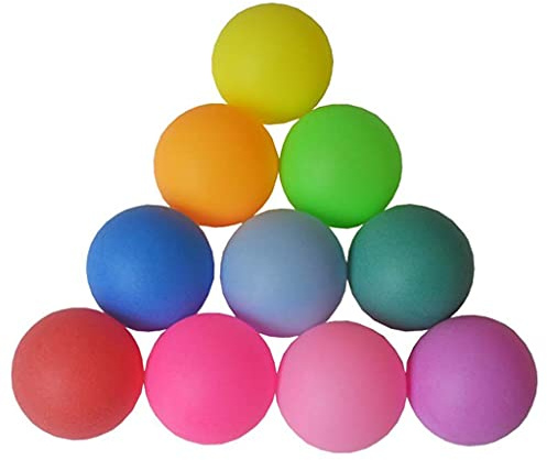 Tischtennisbälle Standard 40 mm Grind Tischtennisball aus Kunststoff, wiederverwendbar, bunte Tischtennisbälle, zufällige Farbe, 12 Stück