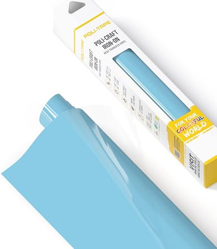 POLI-FLEX® TURBO® - Transferfolie für Textilien - Flexfolie zum Aufbügeln, Plotterfolie für DIY Shirts, Himmelblau matt, 30,5 cm x 122 cm