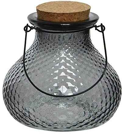 zeitzone Wespenfalle Glas Grau Taupe zum Aufhängen Landhausstil Insektenfalle 13cm