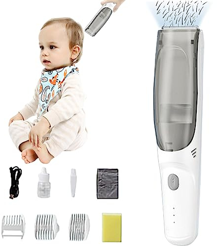 Jauhmui Baby Haarschneidemaschine Profi mit 3 Führungskämme weiss