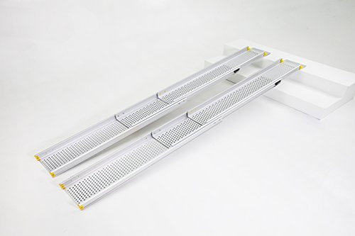 Aluminium Teleskoprampen - Länge 109 bis 365 cm - Teleskopische Rollstuhlrampen, 2X schienenrampen bis 275 kg (365 cm)