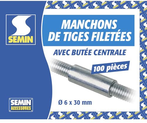 Manchons pour Tige Filetée 6 x 30 mm Semin, boite de 100