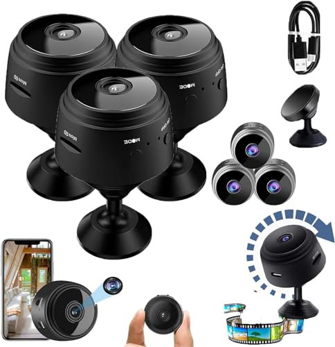 Niblido Camtrix Magnetic Mini Security Camera, Mini 1080p Camera HD Wireless Magnetic Security Camera, Mini Camera Wireless WiFi Hidden Camera for Home Indoor,Secret House Camera (3PC)