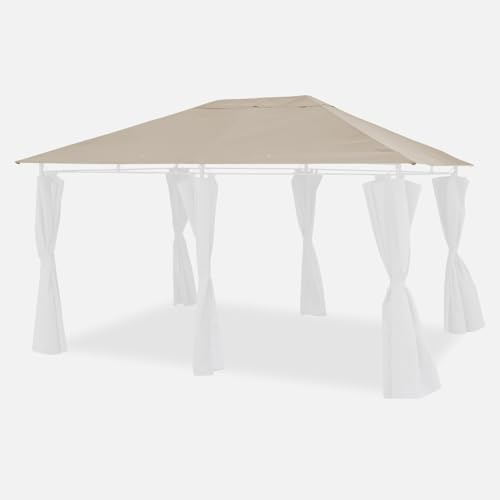 sweeek - Toile de Toit Beige pour tonnelle 3x4m Divio - Toile de Rechange pergola. Toile de Remplacement