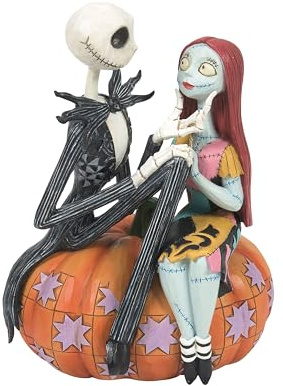 Enesco Disney Traditions by Jim Shore Jack und Sally The Nightmare Before Christmas, Jack and Sally Kürbis, Mehrfarbig, 16 cm