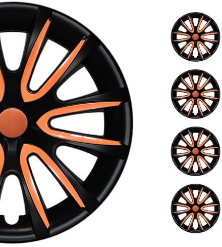 OMAC Radkappen 14 240 Schwarz Orange Matt 4tlg | Radzierblenden, Radblenden, Einsatz, ABS