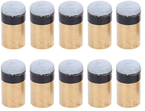 Wakects 10pcs Billard Snooker Pool Queue Spitze Ersatzteile Verschraubt Kupfer PU Leder, Gewinde, mit Pool Queue Zwinge für Snooker Pool Queues Zubehör Set (11MM)