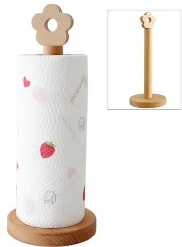 Portarotolo da cucina, in legno, per rotoli standard e dimensioni, porta rotolo di carta in legno, per cucina e tavolo da pranzo, decorazione per la casa, piano di lavoro