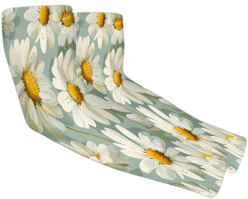 RIRIX Chrysanthemen-Sonnenschutz-Ärmel, Blumen-Armkühlung, rutschfest, kann Tattoo-Arme abdecken, für Outdoor-Radfahren, Laufen, alle Outdoor-Sportarten und Aktivitäten für Männer und Frauen, wie