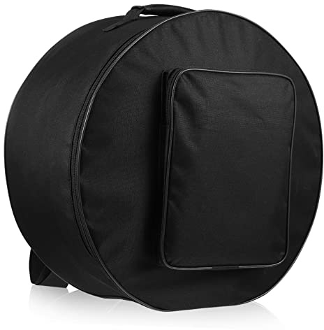Runde Snare Drum Tasche aus Nylon, Schwarz, 13–14 Zoll | Tragetasche mit Doppelträger und Handgriff, 1 Stück, Leichtes Öffnen und Schließen