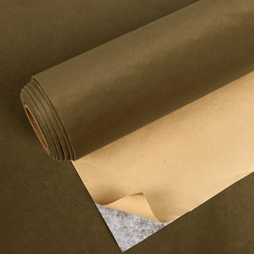 VEELIKE Tapete Samtstoff Olivbraun Klebefolie Möbel Vintage Samt Stofftapete Braun 40cm x 300cm Samttapeten Luxury Tapete Schlafzimmer Dekorfolie für Möbel Schmuckkästchen Schubladen Abnehmbar