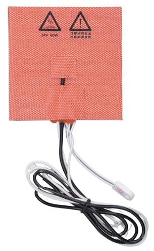 3D-Drucker-Silikon-Heizkissen, Heizplatte 100 x 100 mm, 24 V, 60 W, 0 0,1 DC, 3D-Drucker-Heizbett, Hotbed-Matte mit Klebstoff, 3D-Drucker-Teile