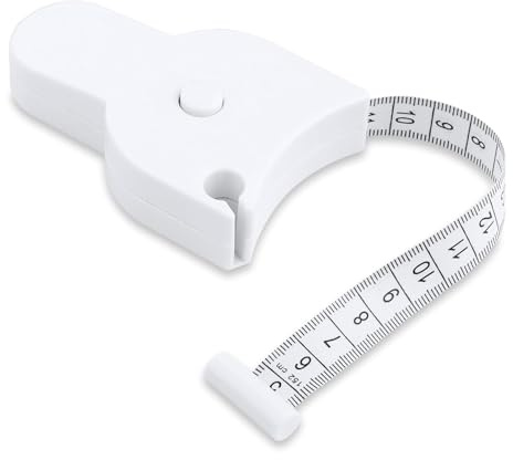 Mètre ruban pour le corps - Blanc - Rétractable - En plastique - Portable - Pour le fitness - Auto-serrant - Mètre ruban rétractable pour le corps - Pour les mesures de couture