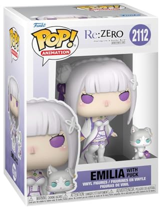 Funko Pop! & Buddy: Re: Zero - Emilia with Puck - Figurine en Vinyle à Collectionner - Idée de Cadeau - Produits Officiels - Anime Fans