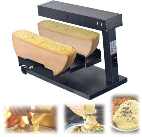 Derretidor De Queso Comercial, Derretidor De Queso Eléctrico Para Raclette De 650 W Con área De Calentamiento Doble, Calentador De Queso De Acero Inoxidable, Máquina De Derretir Queso Tradicional Para