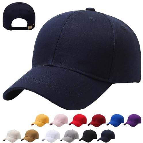 CWENDANER Unisex Baseballkappe, 100% Baumwolle, Baseballkappe Sonnenschutz Cap, Einheitsgröße, Sonnenmütze, Verstellbar Schildmütze Für Sport Reisen Drauße, Einfarbig