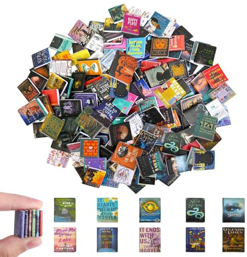 200 Stück Miniatur Bücher, Mini Bücher Puppenhaus, 1:12 Miniatur Puppenhaus Zubehör Mini Books, Miniaturbücher für Puppenhaus Arbeitszimmer Bücherregal Bibliothek