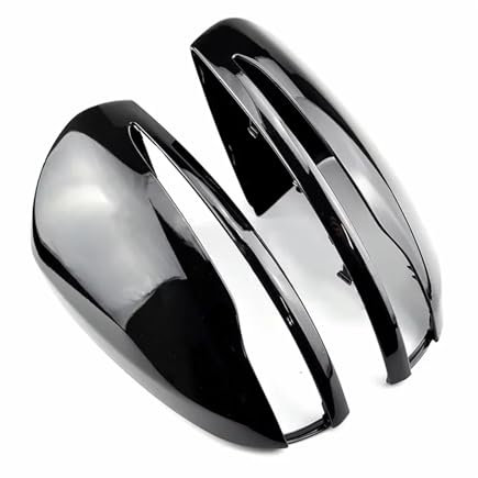 Spiegelkappe Für Benz C W205 E W213 S Klasse W222 Für GLC X253 Für GLB LHD ABS Hörner Rückspiegel Rahmen Abdeckung Trim Auto Spiegelkappen(Black One Pair)
