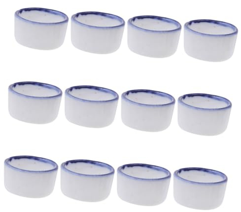 Hemobllo 12pièces Mini Bol Eau Céramique pour Reptiles Petit Plat Alimentation pour Araignée Mangeoire à Eau pour Dragon Barbu Bol pour Petits Animaux Récipient pour Terrarium
