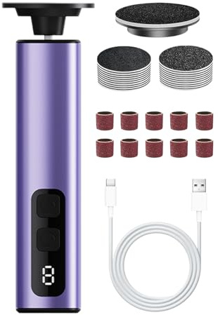 Quitacallos del pie eléctrico – Herramienta profesional 2 en 1 con 9 velocidades ajustables | Eléctrica para talones agrietados, recortadora de dureza para doméstica, cuidado de pies mujer