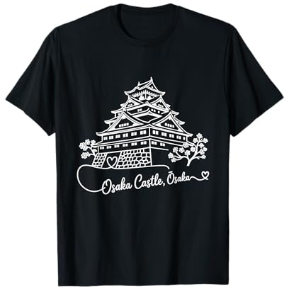 Castillo de Osaka, Osaka, Japón Signature Heart Art - Recuerdo Camiseta