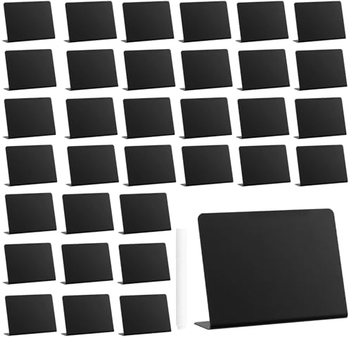 CHUENKUK 50 Stück 10 x 7,6cm Kreidetafel Klein Set, Kleine Tafeln, Mini Kreidetafel Aufsteller für Buffet Preisschilder, Tischaufsteller und Beschriftungstafeln