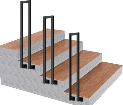Escalera de hierro forjado en forma de U - Barandilla de apoyo para interiores y exteriores, para escalones, barra de seguridad montada en la pared y elegante asistencia para escaleras