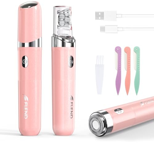 Gesichtshaarentferner für Frauen, 2 in 1 Elektrischer Gesichts Epilierer Damen mit LED-Licht Wiederaufladbar Schmerzfreie Gesichtsrasierer für Körper, Wangen, Kinn, Arme, Bikini(Rosa)