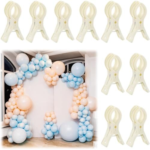 Muuookka Plastica Trasparente per Clip per di Palloncini 10 Pezzi per Morsetti A Molla per di Palloncini Clip per Fondale Resistente da 3,5 Pollici per Kit di Palloncini B