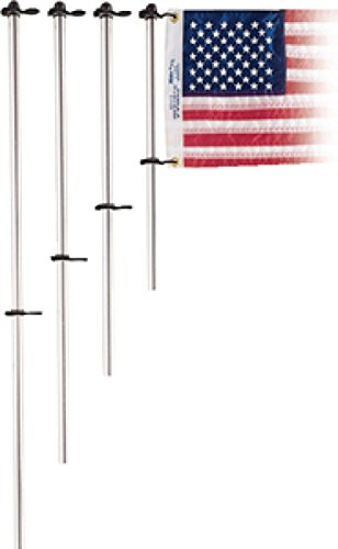Taylor Made Flag Pole with Charlevoix Flag Clips, Adjustable Bottom Clip, O-Ring, 3/4 Diameter, 48 Flag Staff, Made in the USA (Hardware Not Included) - 2020109086