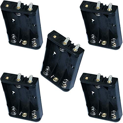 Aerzetix -5X Porte-Piles 3xAAA LR03 - Boîtier pour 3 Piles ou Accus Fiche Prise Chassis Bec - C3412