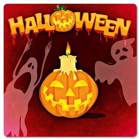ADDIES Glas-Untersetzer 6-TLG.Set „Halloween“ in hochwertiger Klarsicht-Geschenkbox und Korkrückseite, eckig, Foto-Motiv-24