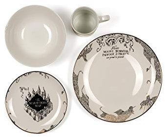 Harry Potter Marauder's Map 4-Piece Porcelain Place Setting Set