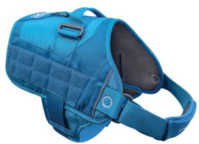 Kurgo RSG Townie Hundegeschirr, S, Küstenblau | Einfaches An- und Ausziehen, Atmungsaktiver Mesh, Molle-Kompatibel, Reflektierend