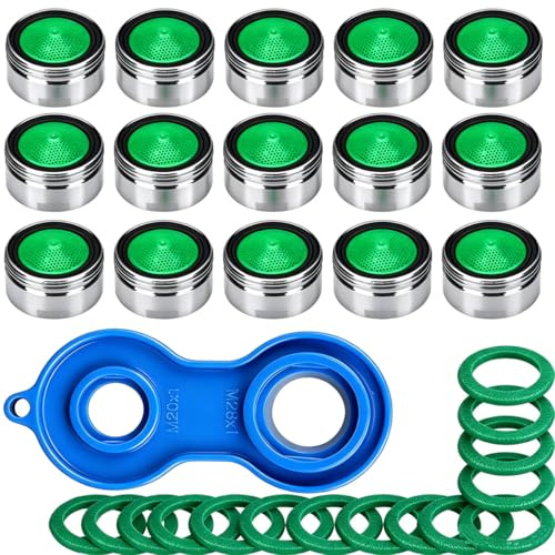 Gebildet Filtro de Grifo Aireador Atomizador Pulverizador Economizador de boquillas 24 mm (M24) para cocina (ahorro de agua) (Aireador Atomizador x 15 con la llave ingresa)