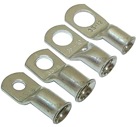 KafTon 5 Pack - 6mm to 95mm Copper Tube Lug Battery Starter Cable Welding Crimp Terminal Ring (6mm x 6mm)