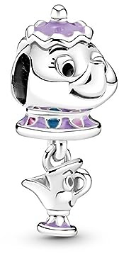 Pandora Charm Disney Mme Samovar et Zip en argent sterling avec émail violet, rose, bleu et noir