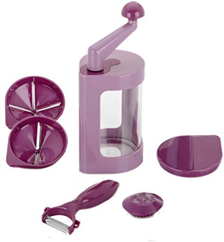 TS24Direkt Set - Genius Super Julietti 7-tlg. B-Ware Brombeere - Spiralschneider | Gemüsespaghetti | Julienne | Gemüsenudeln