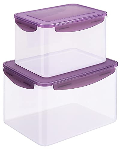 Navaris 2x Frischhaltedose Dose 9 l & 4,8 l - Behälter mit Deckel - Set Vorratsdose Box für Lebensmittel - Aufbewahrung Frischhaltebox Kunststoff