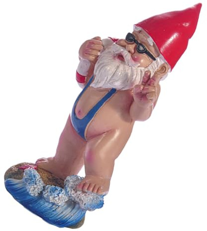 Garneck Funny Garden Resin Gnome Ornament Garden Gnome Figurine Cartoon 3D Bikini Dwarf Doll Model Statue Photo Prop Outdoor Art Craft Sculpture for Home Patio Lawn Statue Craft