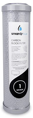 smardy blue CTO-10“ 1 Micron Cartouche Filtrante à Bloc de Charbon Actif 10 pouces Filtre à Eau 1μm pour Systèmes d'Osmose Inverse