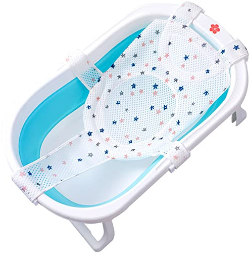ALUYF Baby Badekissen Säuglings Duschkissen Matte Badewanne Pad Badewannensitz Baby Sicherheitsbadesitz Anti Rutsch Kreuzförmig Neugeborene Badewannensitz für Neugeborene Kleinkind 0-36 Monate
